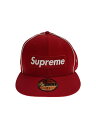 【中古】Supreme◆17SS/Box Logo Piping Cap/7 3/8/ウール/RED/無地/メンズ【服飾雑貨他】