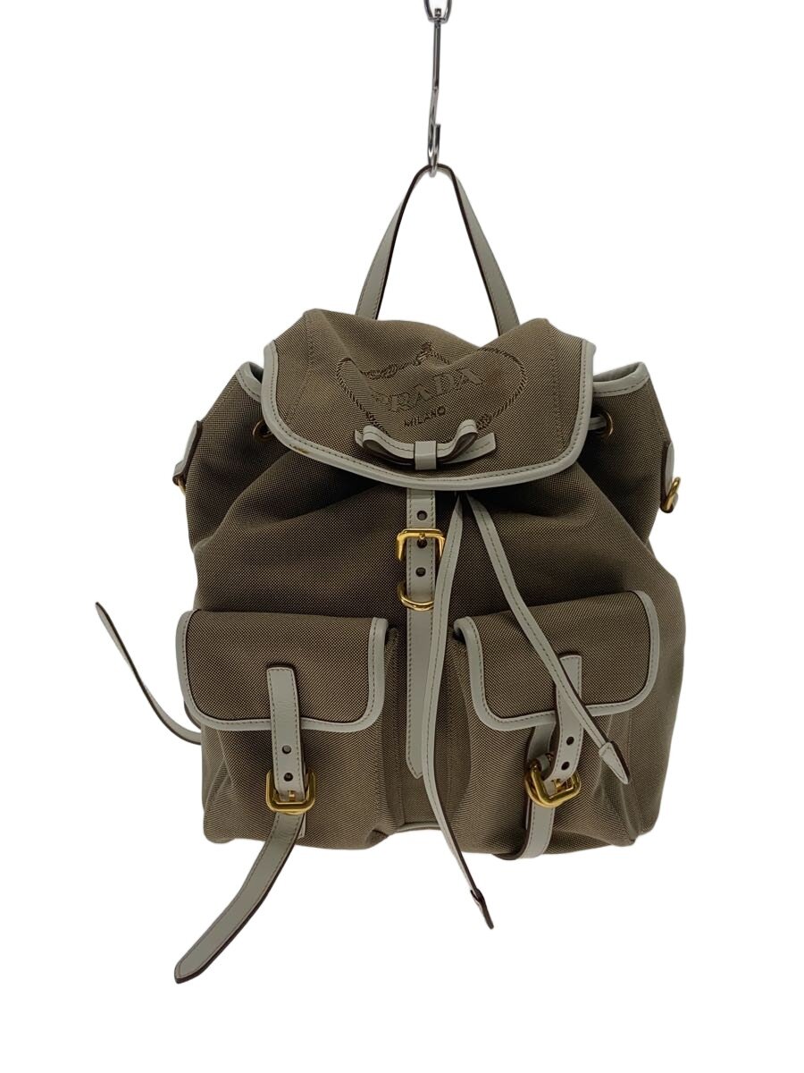 【中古】PRADA◆リュック/キャンバス