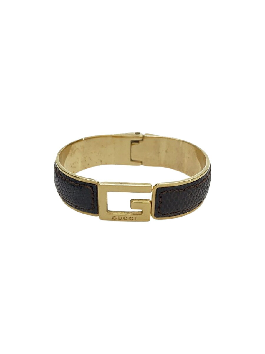 【中古】GUCCI◆バングル/リザード/GLD/メンズ【服飾雑貨他】