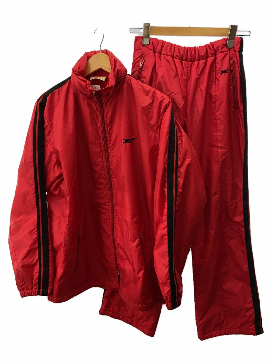 【中古】ASICS◆セットアップ/--/ナイロン/RED【メンズウェア】