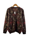 【中古】Needles◆カーディガン(厚手)/S/モヘア/BRW/総柄/LQ270/Mohair Cardigan Rose【メンズウェア】