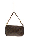 【中古】LOUIS VUITTON◆1)ポシェット・アクセソワール_モノグラム・キャンバス_BRW/PVC/BRW【バッグ】