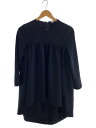 【中古】YOKO CHAN◆L/Sヘムフレアブラウス/36/ポリエステル/BLK/YCB-420-234【レディースウェア】