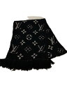 【中古】LOUIS VUITTON◆エシャルプ・ロゴマニアシャイン_モノグラム_BLK/ウール/BLK/総柄/レディース【服飾雑貨他】(4)
