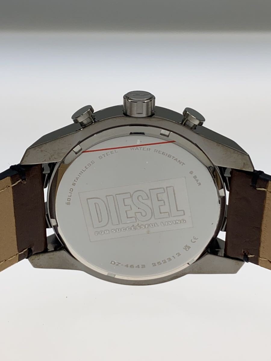 【中古】DIESEL◆クォーツ腕時計/アナログ/レザー/BLU/BRW/DZ-4643//【服飾雑貨他】