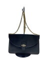 【中古】Christian Dior◆ショルダーバッグ/ロゴ金具/チェーンストラップ/レザー/BLK【バッグ】