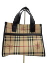 【中古】BURBERRY◆シャドーホース/ハンドバッグ/PVC×レザー/ノバチェック/※全体的に使用感有り【バッグ】
