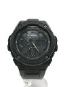 CASIO◆ソーラー腕時計・G-SHOCK/デジアナ/ラバー/BLK/BLK