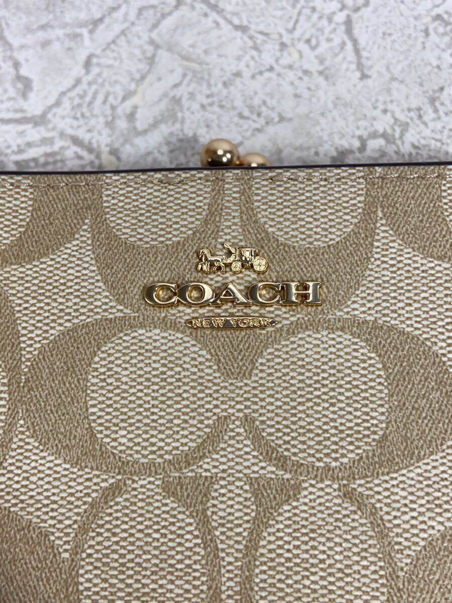 【中古】COACH◆2つ折り財布/PVC/BEG/総柄/レディース/C8724【服飾雑貨他】 3