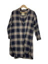 【中古】blanc basque◆コート/--/ウール/NVY/チェック【レディースウェア】