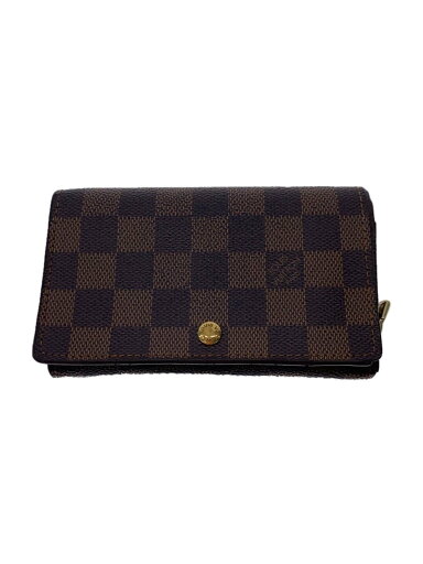 【中古】LOUIS VUITTON◆ポルト・モネ・ビエ・トレゾール_ダミエ・エベヌ_BRW/PVC/BRW/レディース【服飾雑貨他】 【中古】LOUIS VUITTON◆ポルト・モネ・ビエ・トレゾール_ダミエ・エベヌ_BRW/PVC/BRW/レディース【服飾雑貨他】