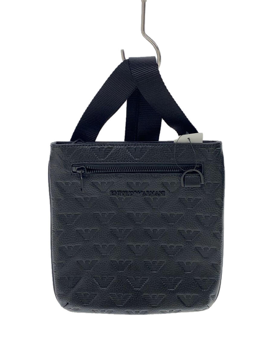 【中古】EMPORIO ARMANI◆ショルダーバッグ/--/BLK/Y4M366 Y142V/FLAT CROSSBODY MESSENGER BAG【バッグ】