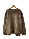 【中古】L.L.Bean◆80S/バーズアイ/ノルウェー製/シミ有/XL/ウール/CRM/総柄【メンズウェア】
