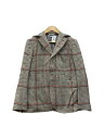【中古】THOM BROWNE. NEW YORK◆フード/千鳥格子/比翼/テーラードジャケット/0/ウール/CRM/クリーム/チェック//【メンズウェア】