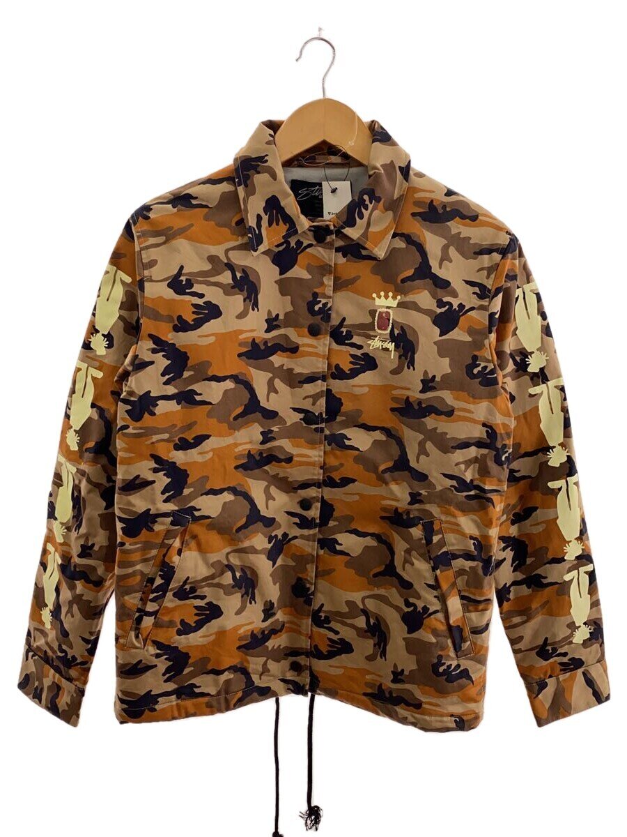 【中古】STUSSY◆コーチジャケット/シャドーマン/S/コットン/BEG/カモフラ【メンズウェア】