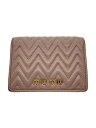 【中古】MIU MIU◆マトラッセ/2つ折り財布/レザー/PNK/レディース【服飾雑貨他】