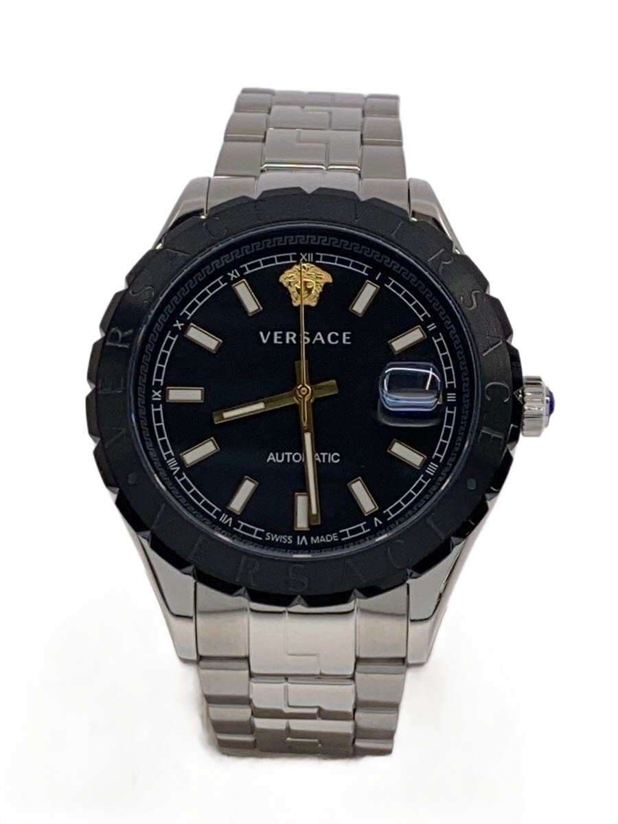 【中古】VERSACE◆自動巻腕時計/アナログ/ステンレス/BLK/SLV 20250916日差+22【服飾雑貨他】