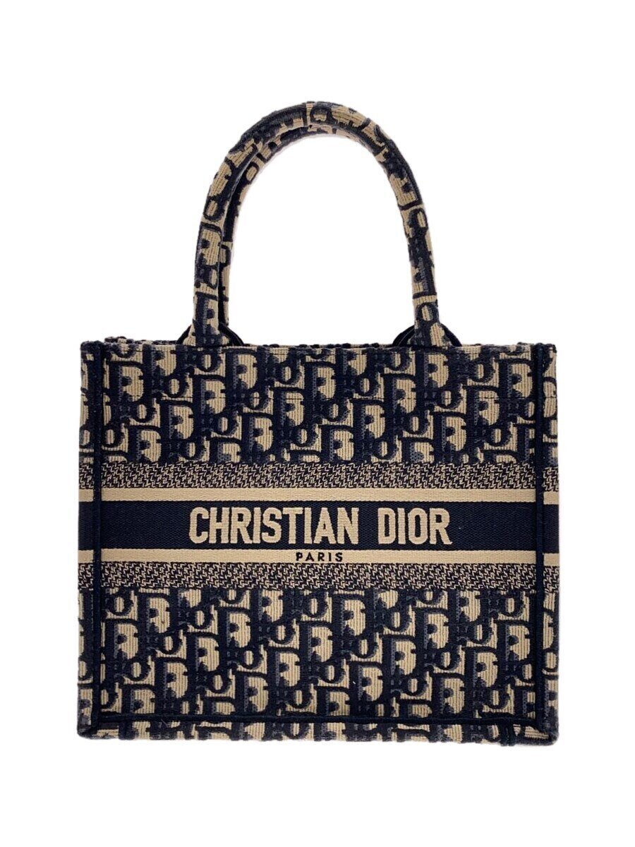 C, G, K - 【中古】Christian Dior◆ハンドバッグ/ブックトート/スモール/キャンバス/NVY/総柄【バッグ】