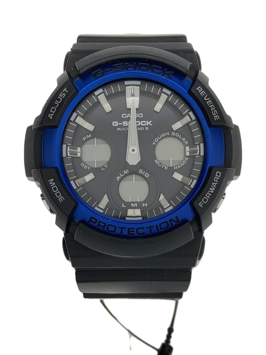【中古】CASIO◆ソーラー腕時計・G-SHOCK/デジアナ/ラバー/BLK/BLK【服飾雑貨他】