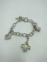 【中古】Swarovski◆ブレスレット/--/スワロフスキー/SLV/スワン、クロス、キューブチャーム【服飾雑貨他】