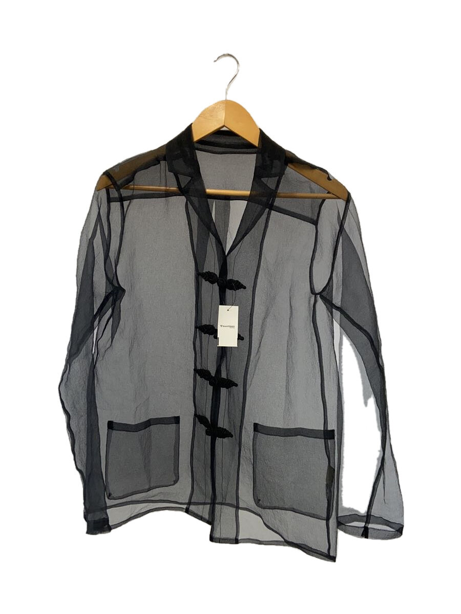 【中古】FUMIE=TANAKA◆オーガンジーチャイナブラウス/シアー//長袖ブラウス/--/ポリエステル/BLK【レディースウェア】