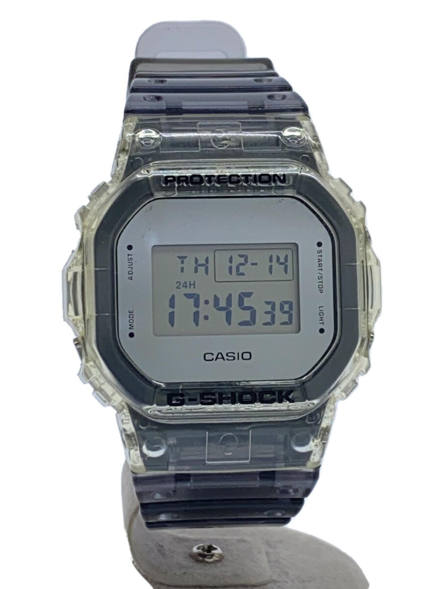 【中古】CASIO◆クォーツ腕時計・G-SHOCK/デジタル/クリア/DW-5600SK-1JK/ジーショック/スケルトン【服飾雑貨他】