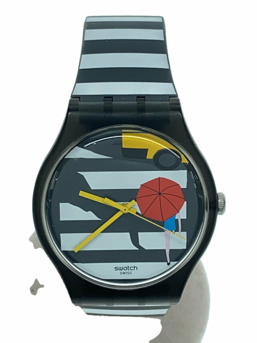 【中古】SWATCH◆クォーツ腕時計/アナログ/ラバー/WHT/WHT/SUOM108【服飾雑貨他】