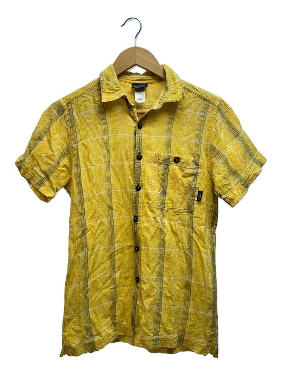 Rakuten - 【中古】patagonia◆半袖シャツ/XS/コットン/YLW/チェック【メンズウェア】