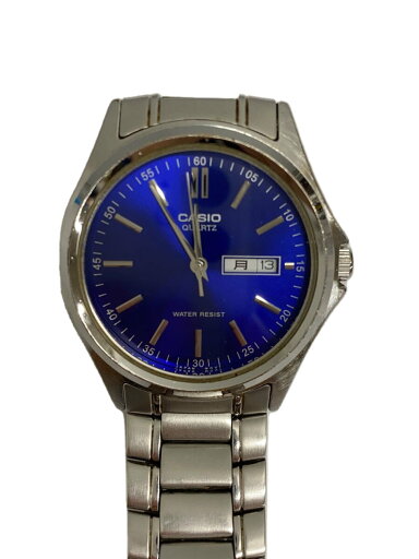 【中古】CASIO◆クォーツ腕時計/アナログ/ステンレス/ネイビー/シルバー/MTP-1239DJ【服飾雑貨他】 【中古】CASIO◆クォーツ腕時計/アナログ/ステンレス/ネイビー/シルバー/MTP-1239DJ【服飾雑貨他】