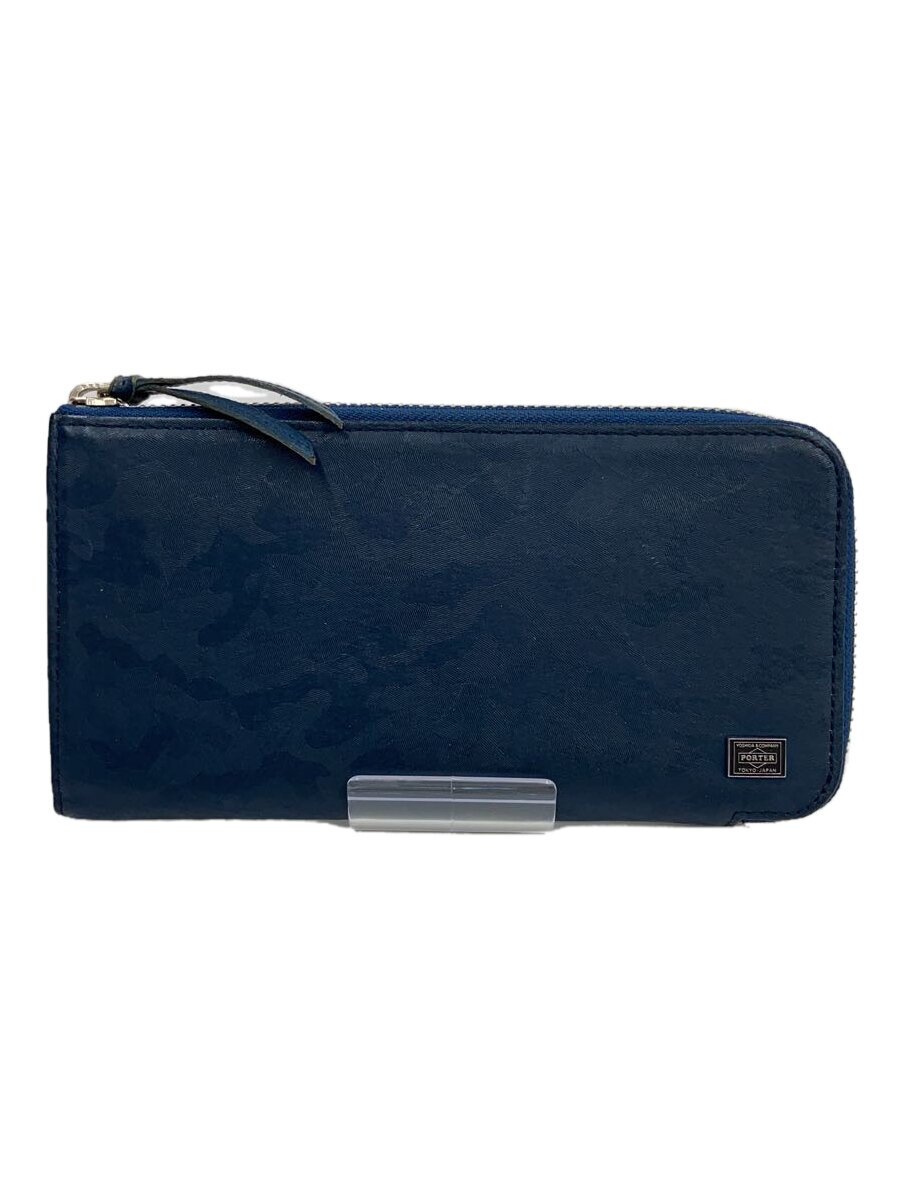 【中古】PORTER◆長財布/レザー/BLU/カモフラ/メンズ/342-03838【服飾雑貨他】