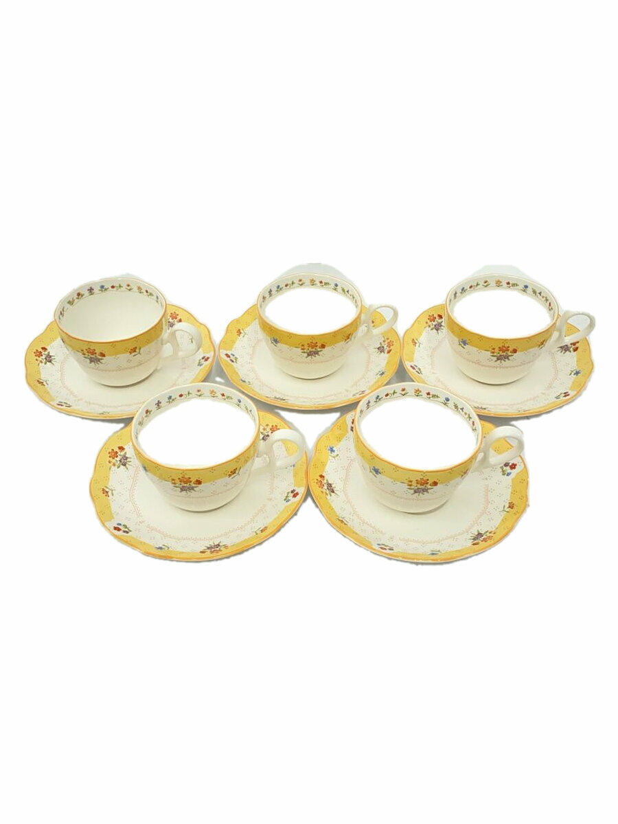 ノリタケ】 カップ＆ソーサー トゥルーラブ 5客セット 花柄 黄色