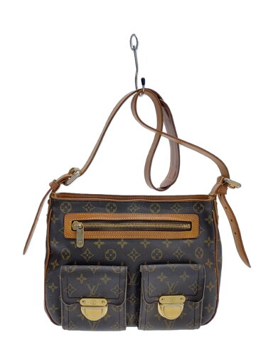 【中古】LOUIS VUITTON◆ハドソンGM/ショルダーバッグ/レザー/BRW/モノグラム/M40045【バッグ】 【中古】LOUIS VUITTON◆ハドソンGM/ショルダーバッグ/レザー/BRW/モノグラム/M40045【バッグ】