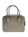 【中古】MAISON CANAU/ミニボックスボストンバッグS/レザー/GRY/無地【バッグ】