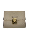 【中古】LOUIS VUITTON◆ポルト・フォイユ・メティス_モノグラム・アンプラント_BEG/レザー/CRM/レディース【服飾雑貨他】