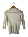 【中古】PLEATS PLEASE ISSEY MIYAKE◆長袖カットソー/3/ポリエステル/WHT/無地/pp61-jk203【レディースウェア】