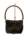 【中古】LOUIS VUITTON◆ルーピングMM_モノグラム・キャンバス_BRW/PVC/BRW【バッグ】