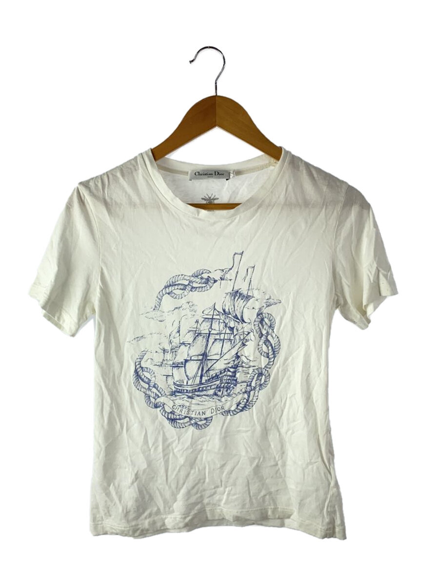 【中古】Christian Dior◆Tシャツ/S/コットン/WHT/313T09A4409【レディースウェア】