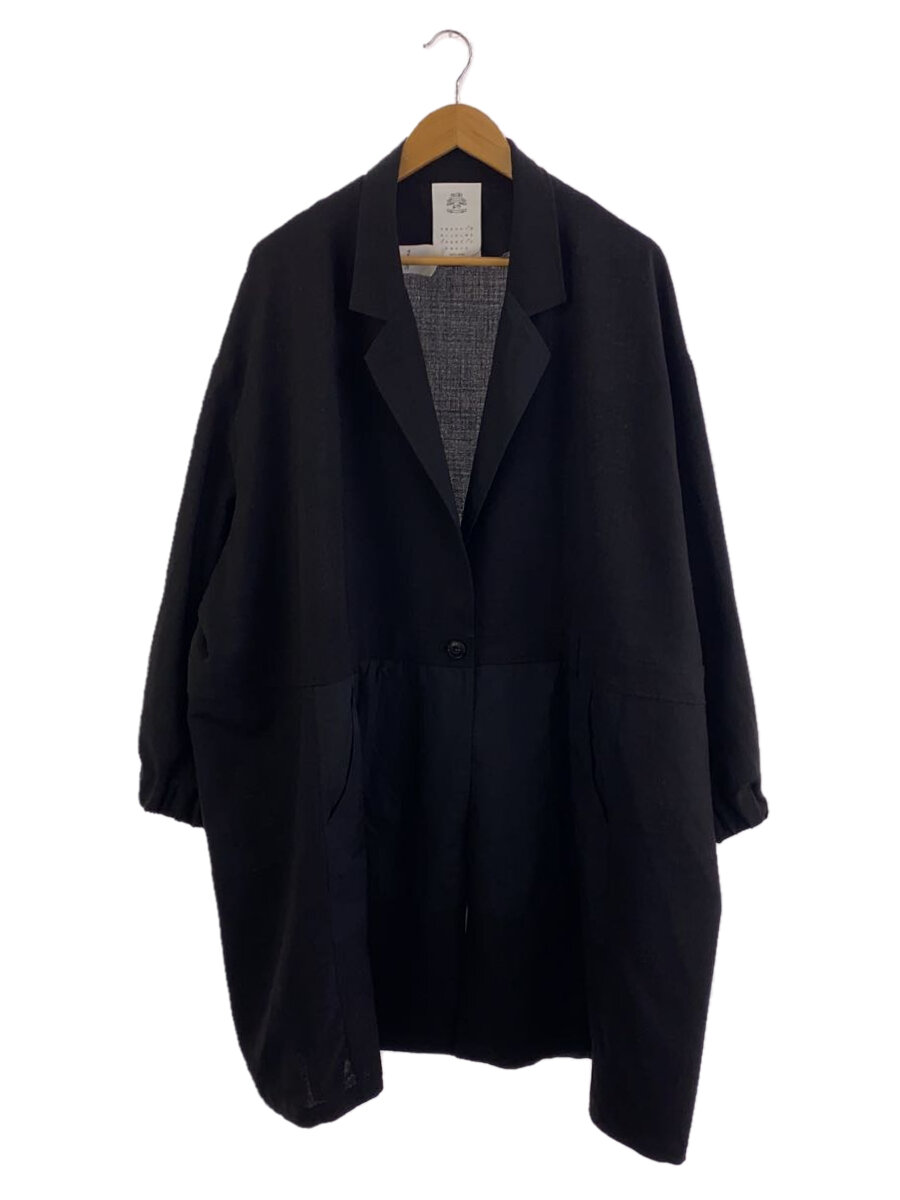 【中古】stof◆コート/--/ナイロン/BLK【メンズウェア】