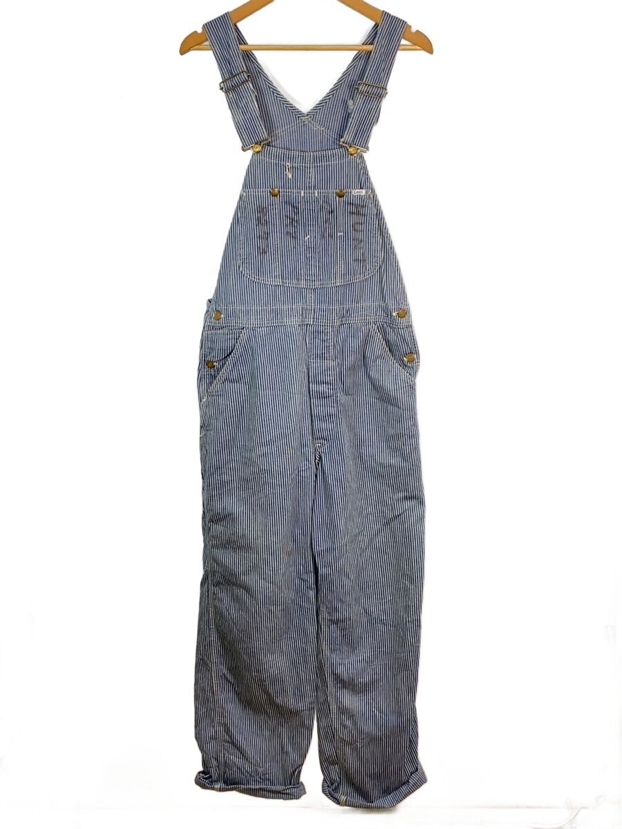 【中古】Lee◆オーバーオール/--/コットン/ストライプ/040-3249//【メンズウェア】