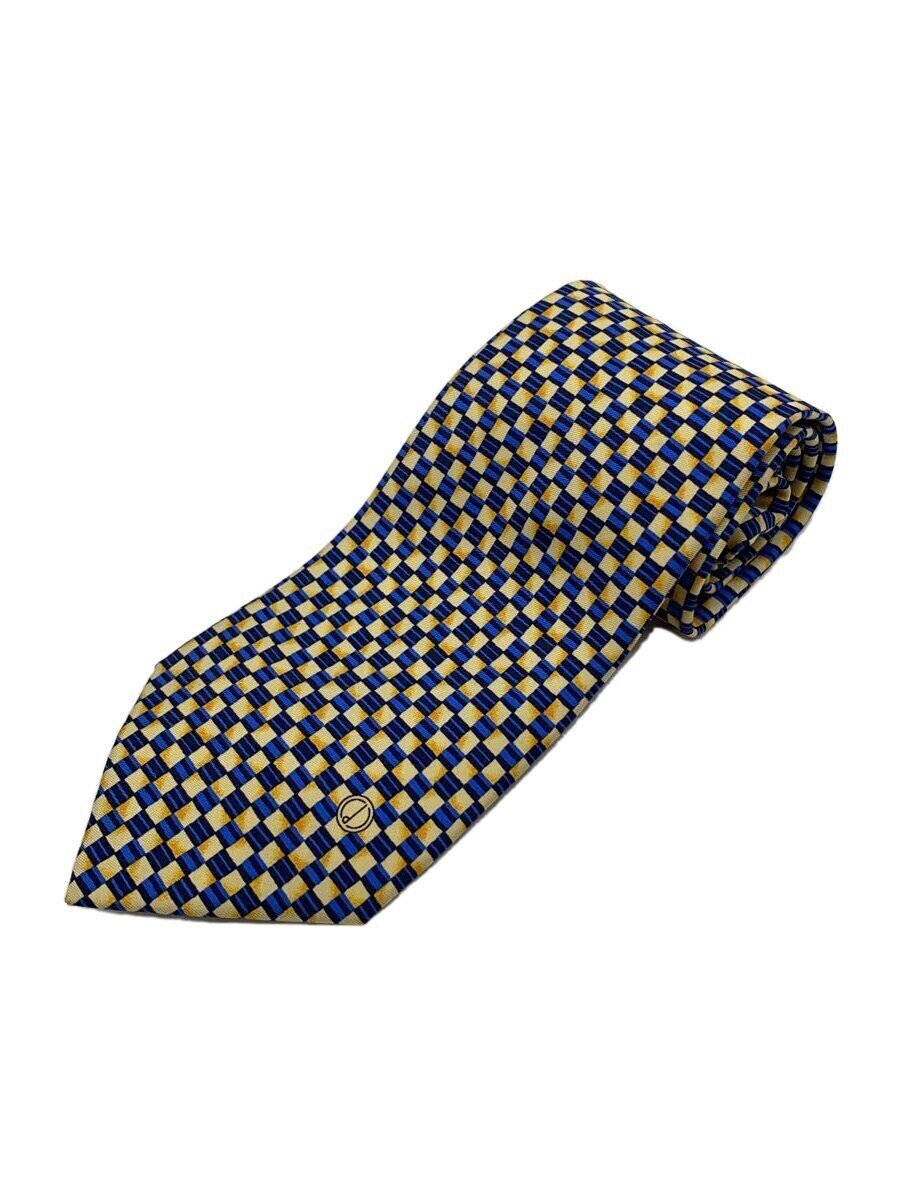 【中古】dunhill◆ネクタイ/シルク/YLW/チェック/メンズ【服飾雑貨他】