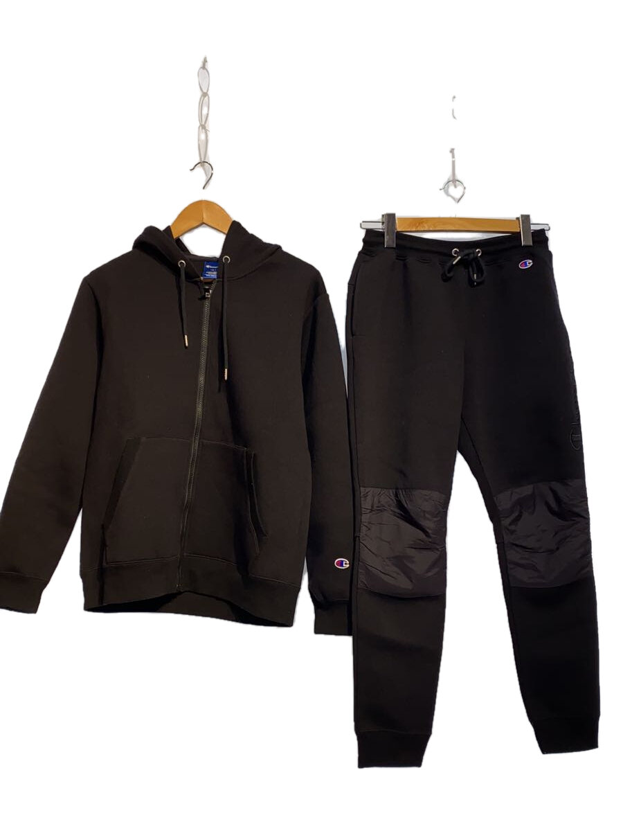 【中古】Champion◆セットアップ/L/ポリエステル/BLK/無地/C8-QS202【メンズウェア】