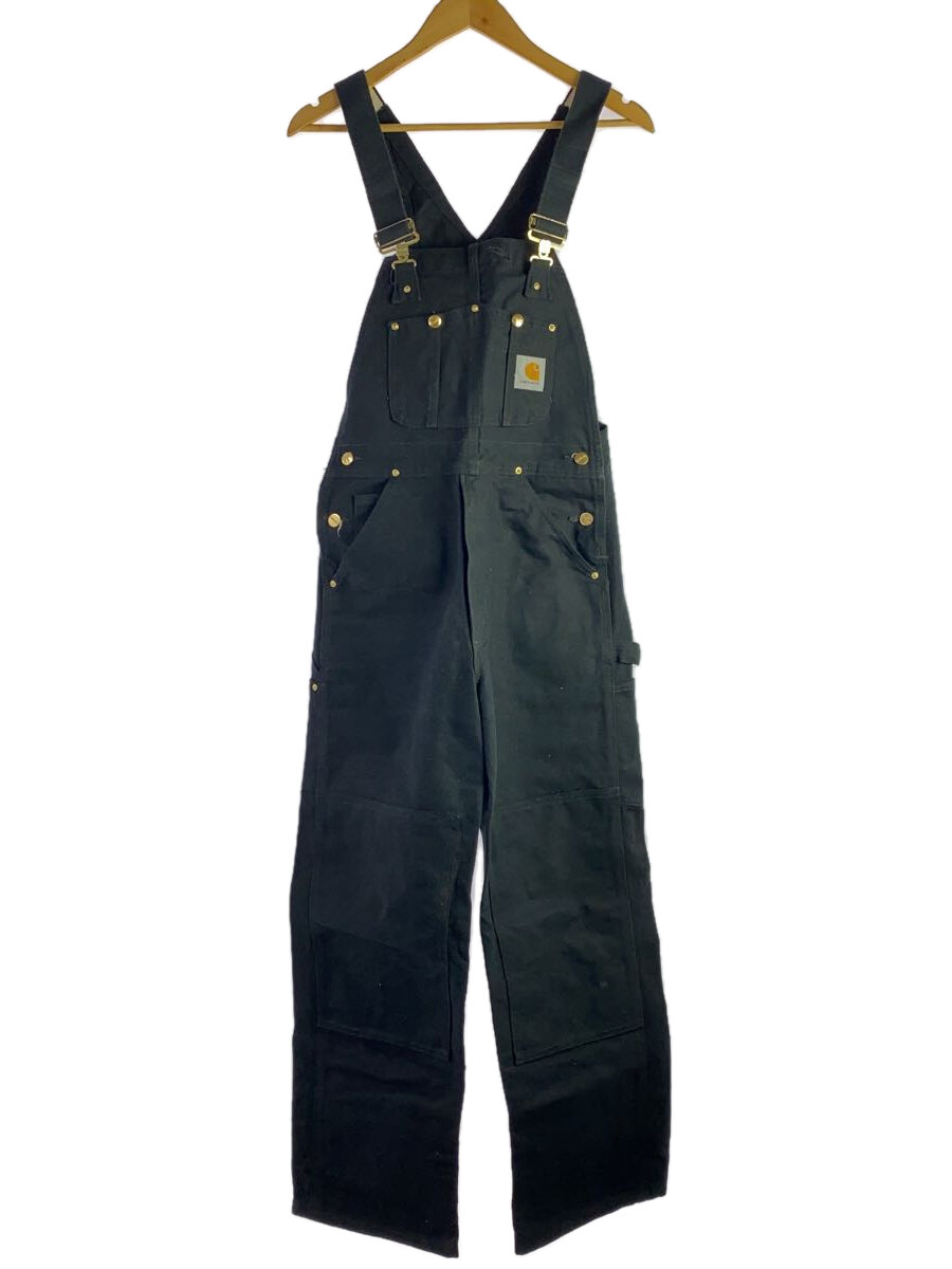 【中古】Carhartt◆DOUBLE KNEE BIB OVERALL/オールインワン/30/コットン/BLK/R01 BLK【メンズウェア】