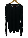 【中古】CHROME HEARTS◆NECK LOGO LS POCKET TEE/長袖Tシャツ/XL/コットン/ブラック//【メンズウェア】