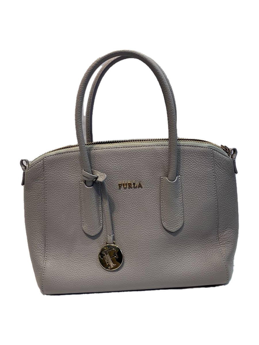 【中古】FURLA◆ハンドバッグ/レザー/GRY/968431【バッグ】