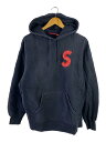 【中古】Supreme◆S LOGO HOODED/パーカー/M/コットン/NVY【メンズウェア】