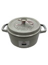 【中古】Staub◆鍋/ピコ・ココット ラウンド/カンパーニュ/サイズ:22cm/GRY/40501-411【キッチン用品】