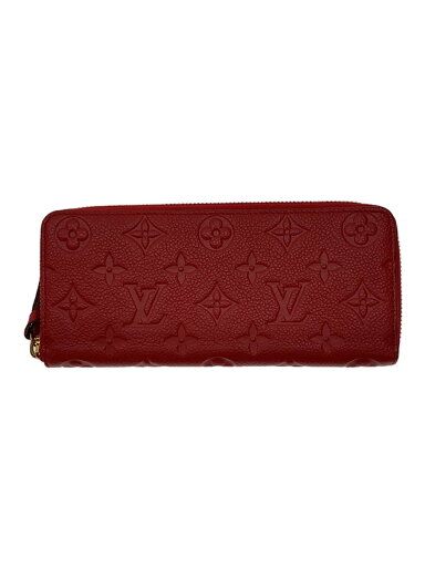 【中古】LOUIS VUITTON◆ポルト・フォイユ・クレマンス_モノグラム・アンプラント_RED/牛革/RED/レディース【服飾雑貨他】 【中古】LOUIS VUITTON◆ポルト・フォイユ・クレマンス_モノグラム・アンプラント_RED/牛革/RED/レディース【服飾雑貨他】