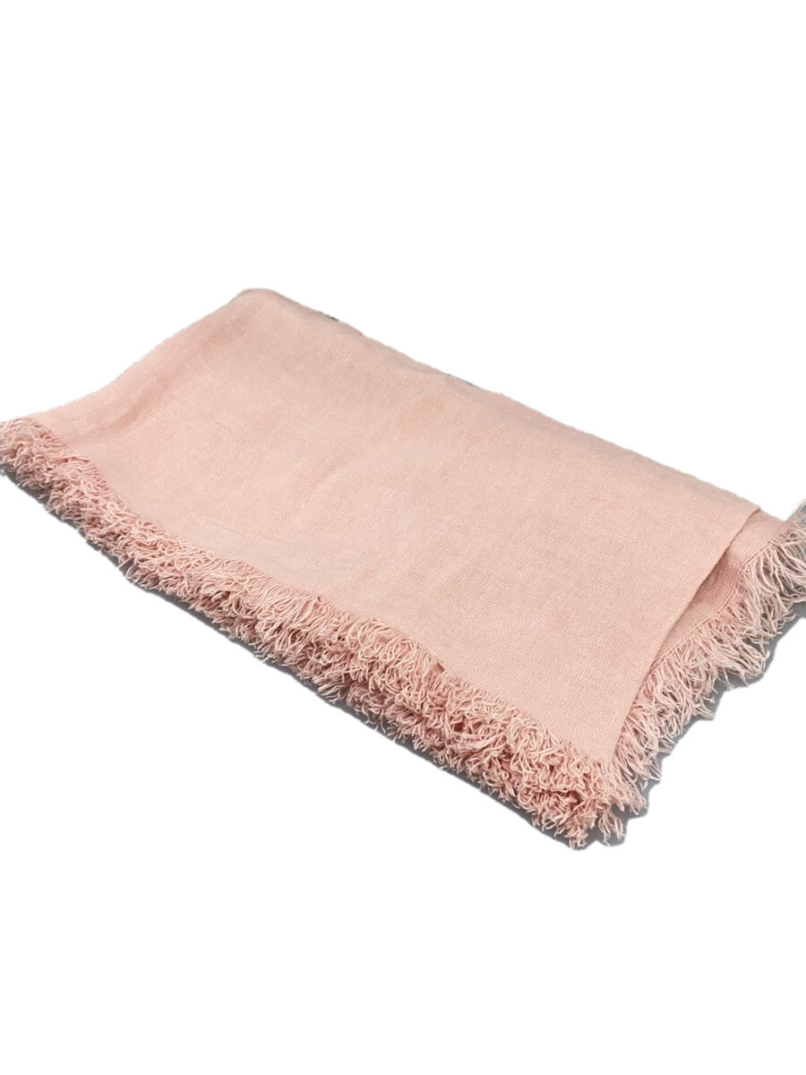 【中古】ASAUCE MELER◆ストール/リネン/PNK/無地/レディース【服飾雑貨他】