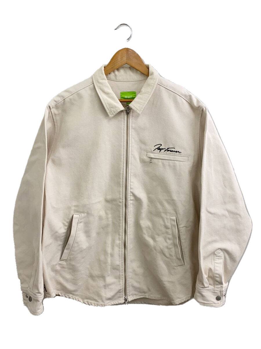 【中古】HUF◆ジャケット/L/コットン/BEG/無地【メンズウェア】