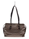 【中古】LOUIS VUITTON◆チェルシー_ダミエ・エベヌ_BRW/PVC/BRW【バッグ】